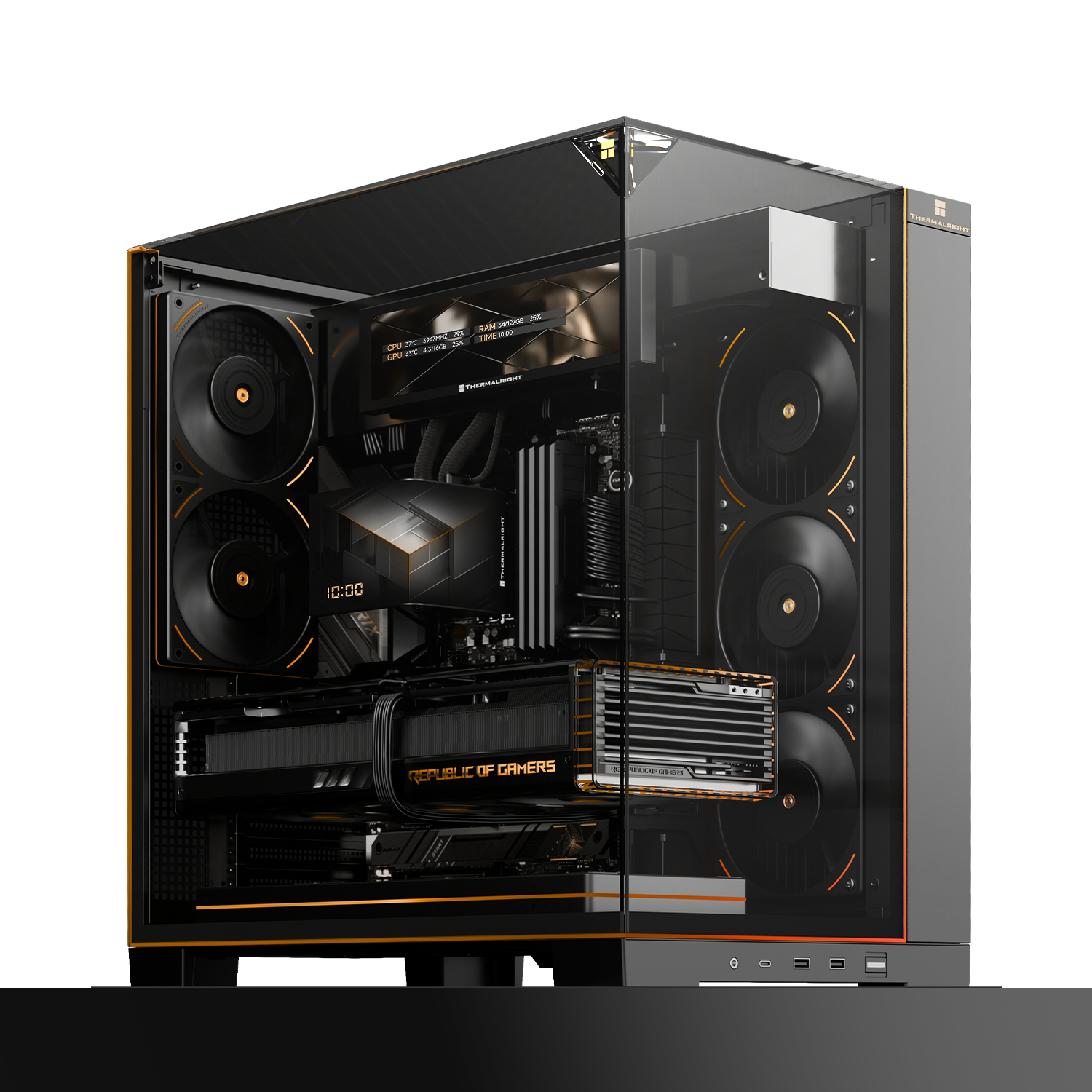 Корпус без блока питания Thermalright TR-A70 Vision Black FAN5-C (TR-A70 Vision Black FAN5-C)