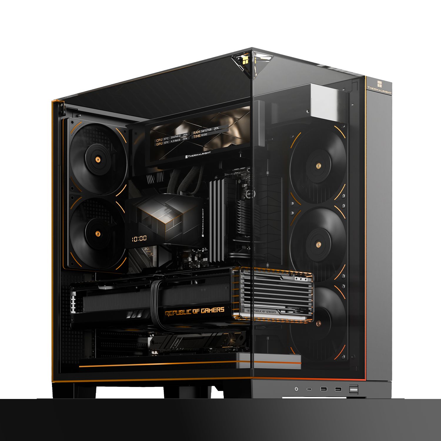 Корпус без блока питания Thermalright TR-A70 Vision Black FAN5-C (TR-A70 Vision Black FAN5-C)